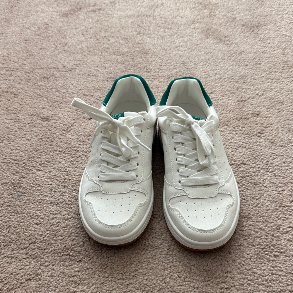 New Size 6 J. Crew Factory White and Green Sneakers